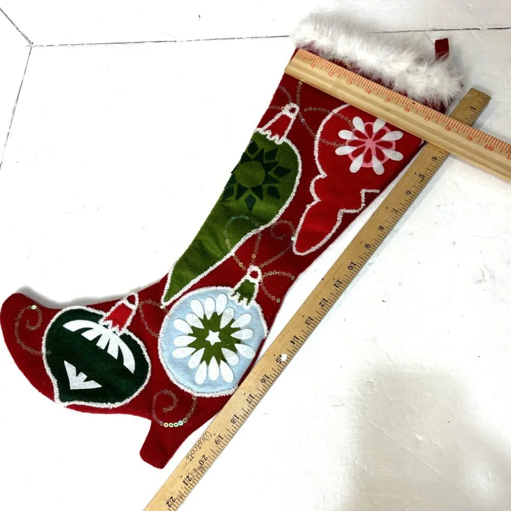 Pier 1 High Heeled Victorian Style Christmas Stocking 22